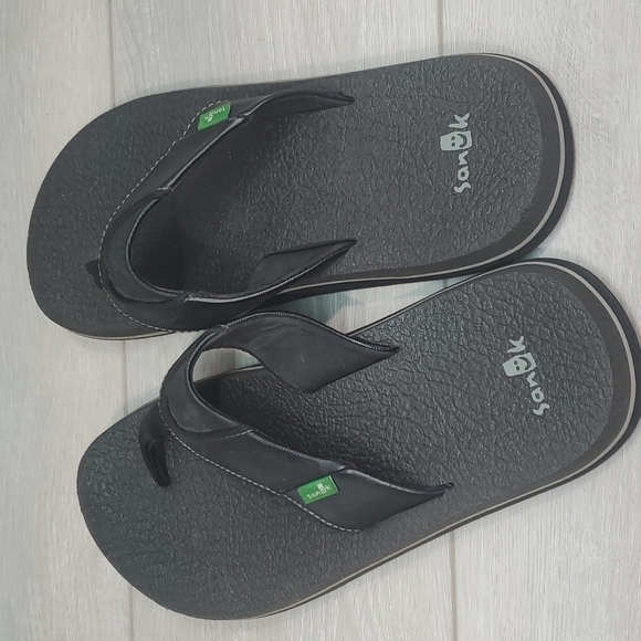 Sanuk Mens Comfort Sandals Flip Flop Flats shoes sz 8 - Picture 10 of 12